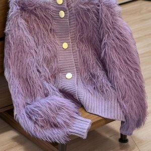 Lavender Faux Fur Women's Blazer